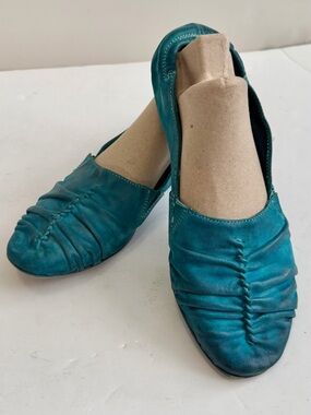 Sundance Viviane Burnished Ballet Flats Turquoise Size EU 41 US 10-10.5